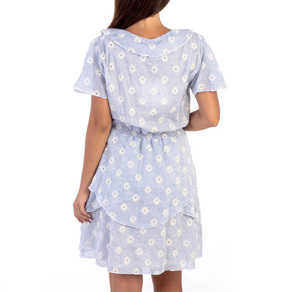 ELMAS PHIL CORNFLOWER BLUE, WHITE DRESS | WOMENS SIZE S - Picture 5 of 5
